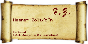 Hesner Zoltán névjegykártya